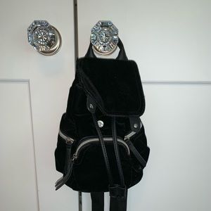 Mini velvet backpack